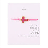 Fashion Handmade Braided Rope Bracelet Never Fade Gold Color Charm Bracelet for Women Adjustable Rope Resin Charm Jewelry
