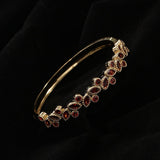 Copper micro inlaid zircon women's leaf bracelet