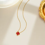 13mm double-sided clover set necklace bracelet women's set