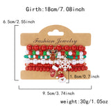 Soft Clay Crystal Christmas Bracelet Set with Drip Paint Christmas Color Letter Bead Bracelet Set for Women