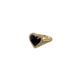 Niche Design Sense Black Zircon Love Metal Open Ring Female Personality Simple And Versatile Temperament Ring