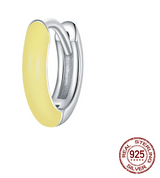 Sterling Silver Single Two Tone Ear Buckle Platinum Plated Color Oil Drop Single Fashion Versatile Earring