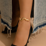 Fashionable liquid lava metal ankle bracelet, ankle chain, female personality, irregular geometric texture, ankle ring accessory