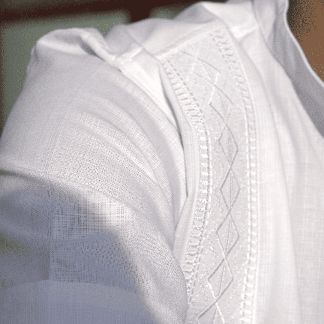 Camisa Guayabera manga corta Blanco Solido LeMaan Tienda de Moda Artesanal