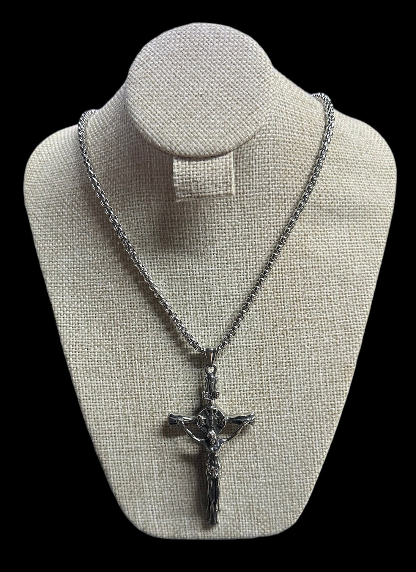 Cadena Cruz Plata INRI 7 cm All In Men Joyeria