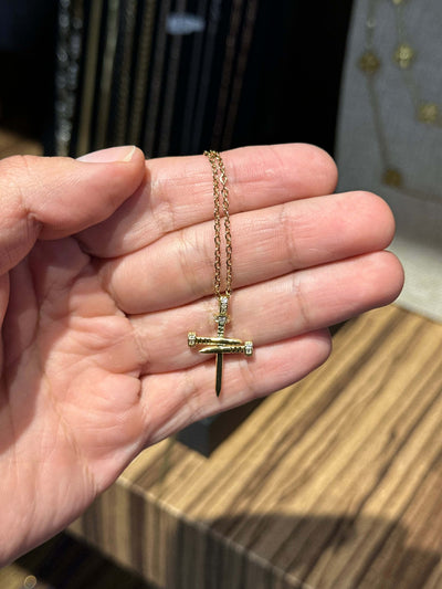 Cadena Dije Cruz Zirconias 3 cm All In Men Joyeria