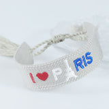 Embroidered Eiffel Tower ethnic style woven ribbon wrist strap Paris Sports Games wristband souvenir from France