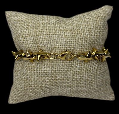 Pulsera Picos Acero Dorada All In Men Joyeria