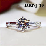 Eight Heart Eight Arrow Zircon Imitation Moissanite Ring for Women and Men's Six Claw Wedding Ring