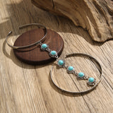 Bohemian style geometric metal arm ring Leg Chain minimalist imitation turquoise arm chain