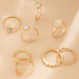 Ins Fried Dough Twists Hollow Cross Chain Ring Punk Alloy Versatile Set Ring