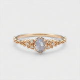 Japanese Winter New Gentle Style Sterling Silver Ring Women's Natural Cordierite Feldspar Hand Jewelry Set