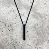 Classic Rectangle Pendant Necklace men Stainless Steel Black color Cuban Chain Necklace For Men Jewelry Gift