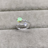 S925 Sterling Silver Australian Gem Open Ring European And American Simple Inlaid Zircon Women's Ring