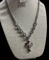 Cadena Cubana Plata con Cruz Zirconias All In Men Joyeria