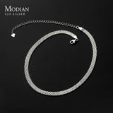 Modian New Exquisite Lace Style Short Necklace Chain Pure 925 Sterling Silver Choker Necklaces For Women Party Jewelry Gift