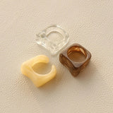 European And American Ring Creative Retro Simple Temperament Acetate Resin Transparent Ring