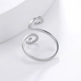 Stainless Steel Large Spiral Ring Women Gold Color Adjustable Finger Rings Minimalist Jewelry Valentine Gift New In
