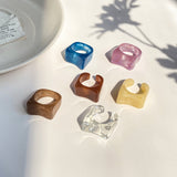 European And American Ring Creative Retro Simple Temperament Acetate Resin Transparent Ring