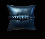 Pulsera Negra Placa Plata All In Men Joyeria