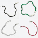 Stainless Steel 18K Gold Plated Trendy Jewelry Bling Round Cubic Zirconia Tennis Chain Bracelet For Women