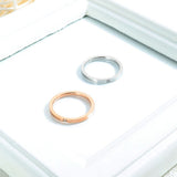 Stainless Steel White Cubic Zirconia Stone Rings Jewelry For Women Girls Trendy Office Rose Gold Finger Rings R19163