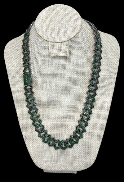 Cadena Cubana Zirconias Broche de Caja