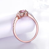 UMCHO Pink Morganite Rings for Women 925 Sterling Silver Ring Heart Engagement Wedding Band Valentine's Day gift Fine Jewelry