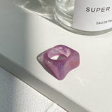 European And American Ring Creative Retro Simple Temperament Acetate Resin Transparent Ring