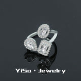 Fashionable New Ring Women's Light Luxury Niche Design Live Mouth Adjustable Inlaid Zircon Ring