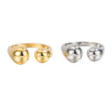 FOXANRY 925 Stamp Rings for Women INS Fashion Vintage Couples Simple Design Smooth Water Drop Geometric Party Jewelry