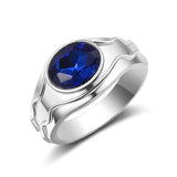 Simple and elegant men's ring plated with platinum, gold, and artificial gemstones