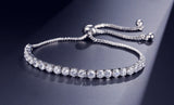 Fashion Round Cubic Zirconia Tennis Adjustable Bracelet Bangle For Women White Gold Color Crystal Bracelets Wedding Jewelry Gift