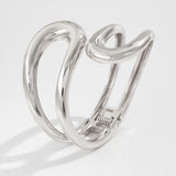 Cold Wind Irregular Double Layer Smooth Bracelet Personalized Metallic Bracelet Set