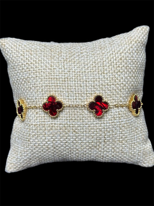 Pulsera VC Roja Dorada Acero Inoxidable All In Men Joyeria