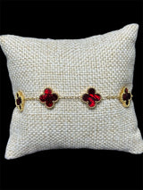Pulsera VC Roja Dorada Acero Inoxidable All In Men Joyeria