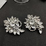 Water Diamond Zircon Flower Silver Needle Earrings Earrings Female Earrings