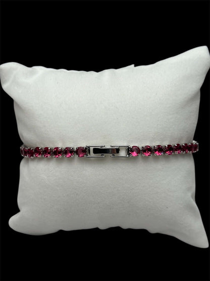 Pulsera Tenis 3 mm Plata Morada All In Men Joyeria