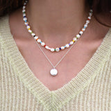 ASHIQI 7-8mm Natural Freshwater Baroque Pearl Necklace Fashion Colorful Beads Jewelry for Girls Gift