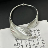 Metal leaf shaped flower bracelet bracelet