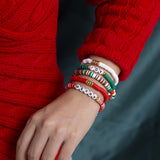 Creative Colorful Letter Christmas Bracelet with Simple Soft Ceramic Beads and Color Contrasting Handmade Set