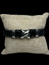 Pulsera Cuero X Plata All In Men Joyeria