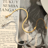Personality Versatile 18K Gold Snake Bone Chain Niche Design Spice Girl Necklace Bracelet