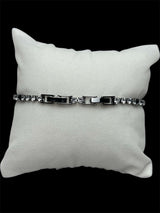 Pulsera Tenis 3 mm Plata Negra Cuadrado All In Men Joyeria