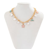 Ocean style fish tail imitation pearl tassel necklace necklaces beach starfish shell pendant accessories