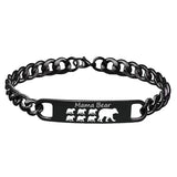 Customized 3-5 days Stainless steel Mama Bear Mother's Day gift engraved titanium steel bracelet