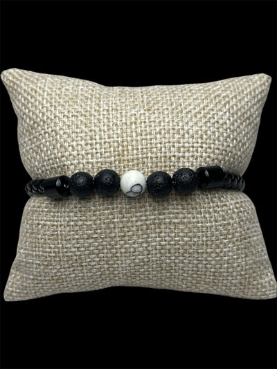 Pulsera Piedra Volcan Blanco All In Men Joyeria