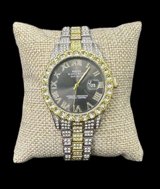 Reloj Combinado Zirconias Negro All In Men Joyeria