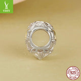 Silver Charm Ginkgo Leaf Splicing Love DIY Bracelet Beads Loose Beads Romantic Autumn Leaves s925 Pure Silver Beads