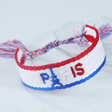 Embroidered Eiffel Tower ethnic style woven ribbon wrist strap Paris Sports Games wristband souvenir from France